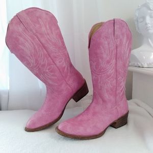 Silver Canyon Pastel Pink Stitched Western Cowgirl Boot, Party Feminine NIB NWT